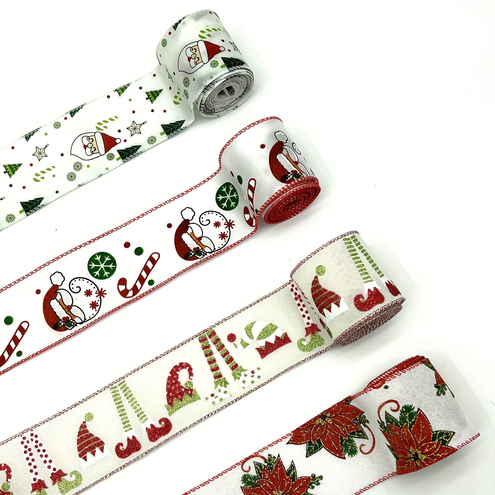 4.57 Meter Christmas Wired Ribbon Xmas Tree Burlap Ribbon