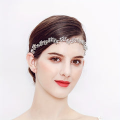 Rhinestone Lead Hair Band Adjustable Headband Bridal Wedding Headwear