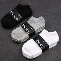 20 Pairs Men Women Socks Comfortable Breathable Ankle Socks Spring