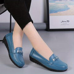 Women's Low Wedge Loafers Lightweight Slip On Loafers Women's Footwear