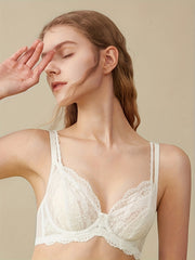 Lace Push Up Bra Breathable Scallop Trim Women's Lingerie