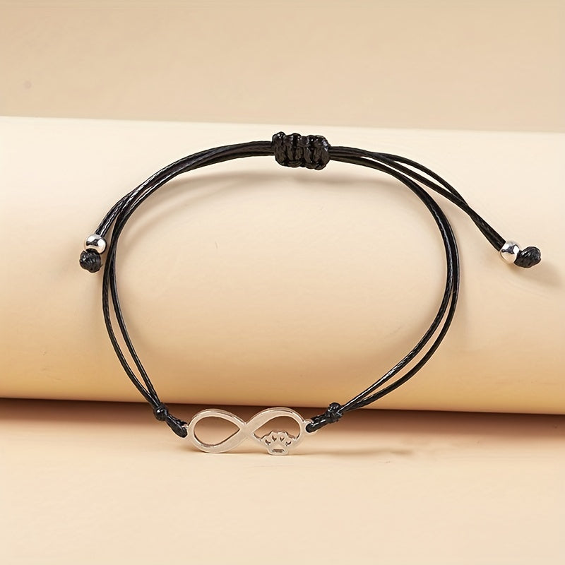 Infinite & Dog Paw Pendant Bracelet for Mother's Gift