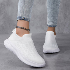 Men's Solid Knit Sock Shoes Non Slip Slip On Sneakers