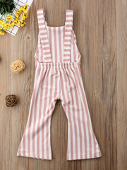 Toddler Girls Striped Flare Leg Jumpsuit Kids Summer Clothes