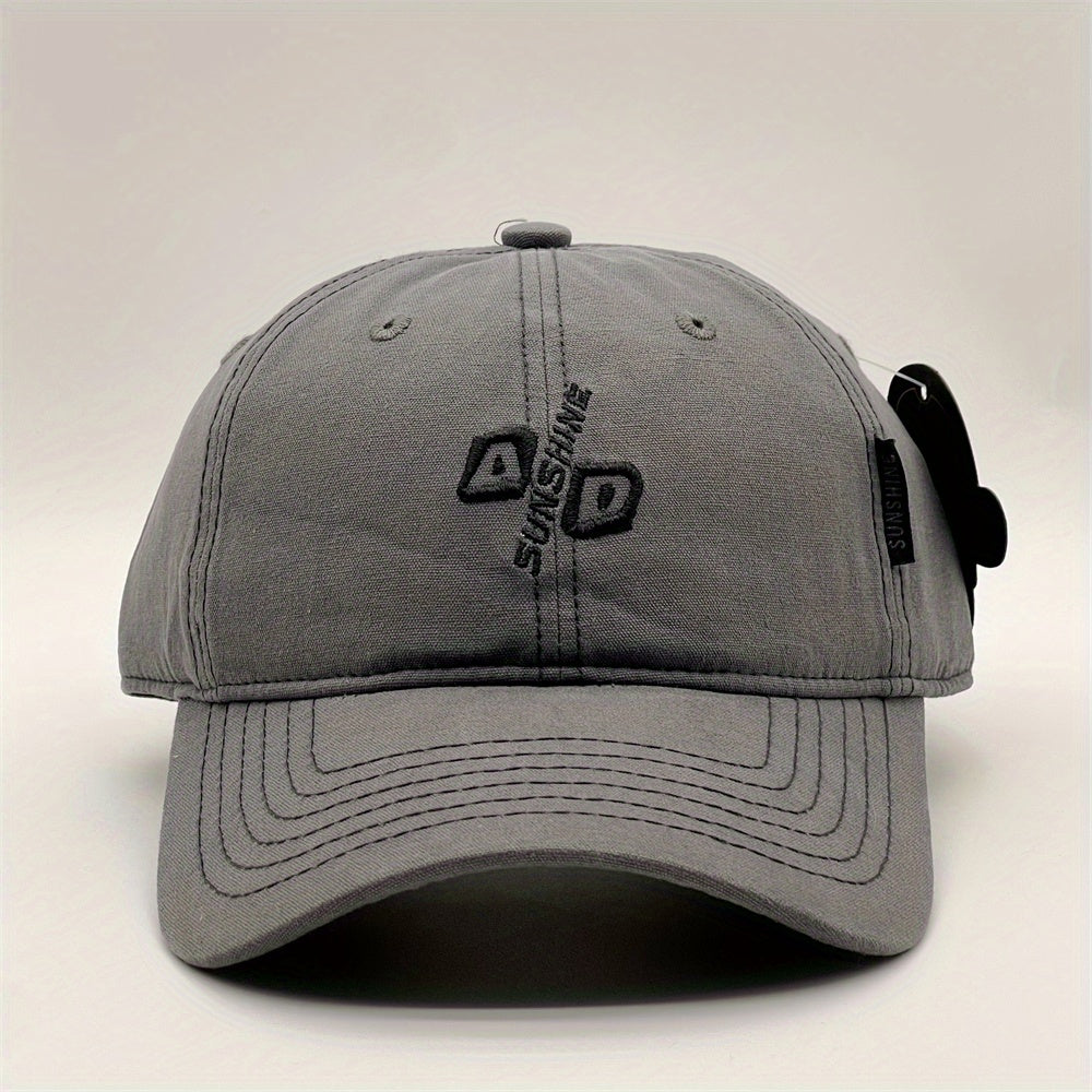 Sunshine Embroidery Baseball Cap Solid Cotton Adjustable Dad Hats