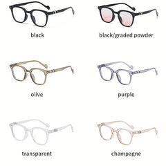 Men's Retro Square Frame Anti-Light Glasses with Anti-Press Box