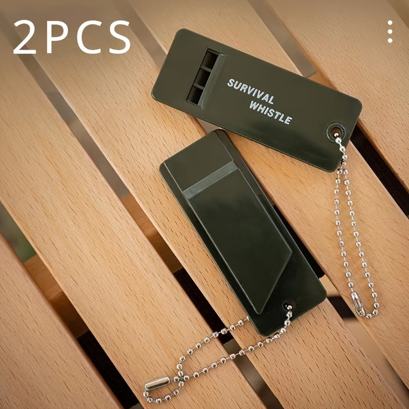 2 Triple Band Outdoor Survival Whistles High Frequencies Outdoor Camping