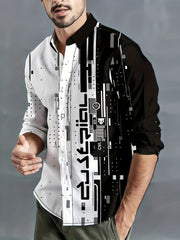 Men's Summer Long Sleeve Button Up Shirt