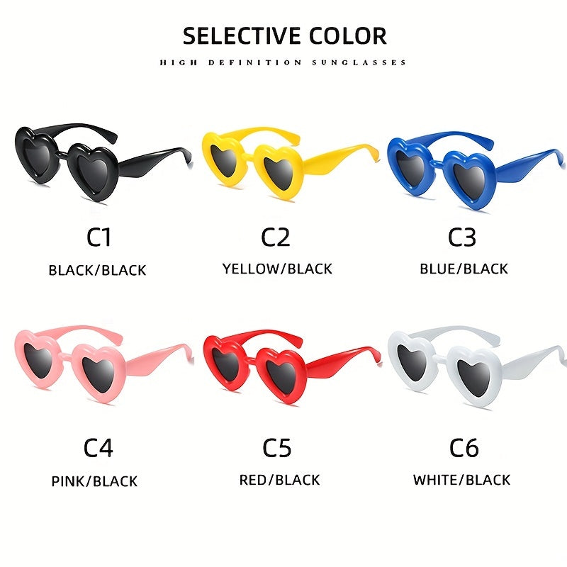 Men's Heart Shaped Frame Sunglasses Y2K Sunglasses For Holiday Party