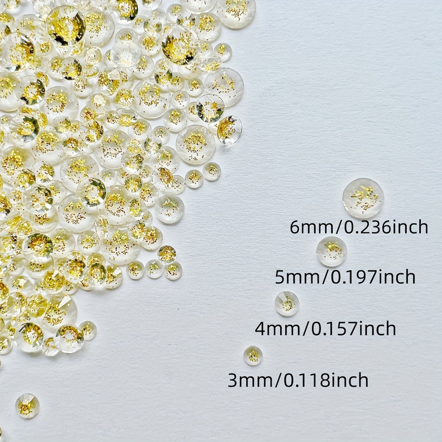 900pcs Clear Crystal Glitter Mixed Sizes Gems for Crafts DIY Christmas Card