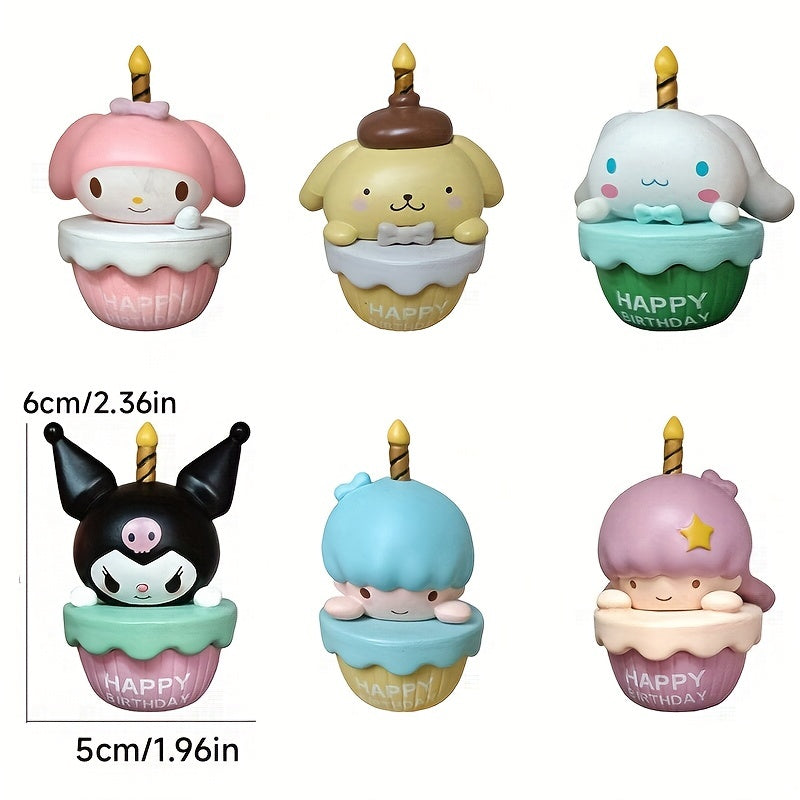 6Pcs Cake Decorating Ornaments Halloween Christmas Birthday