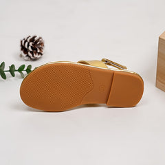 Girls Solid Open Toe Sandals Lightweight Breathable Vacation Beach Shoes