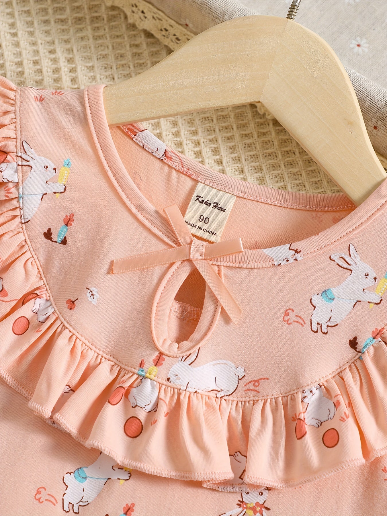 Toddler Girls Rabbit Graphic Casual Dress Kids Summer Clothes