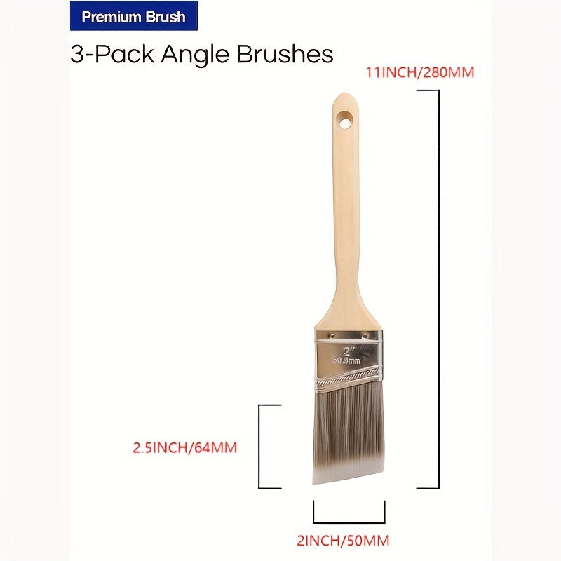 3pcs 2inch Paint Brushes 3Ea Paint Brush Set