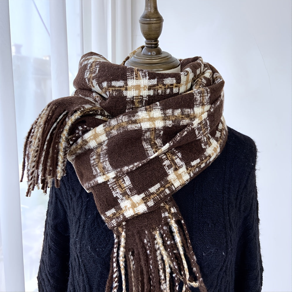 Colorful Plaid Warm Winter Scarf for Women