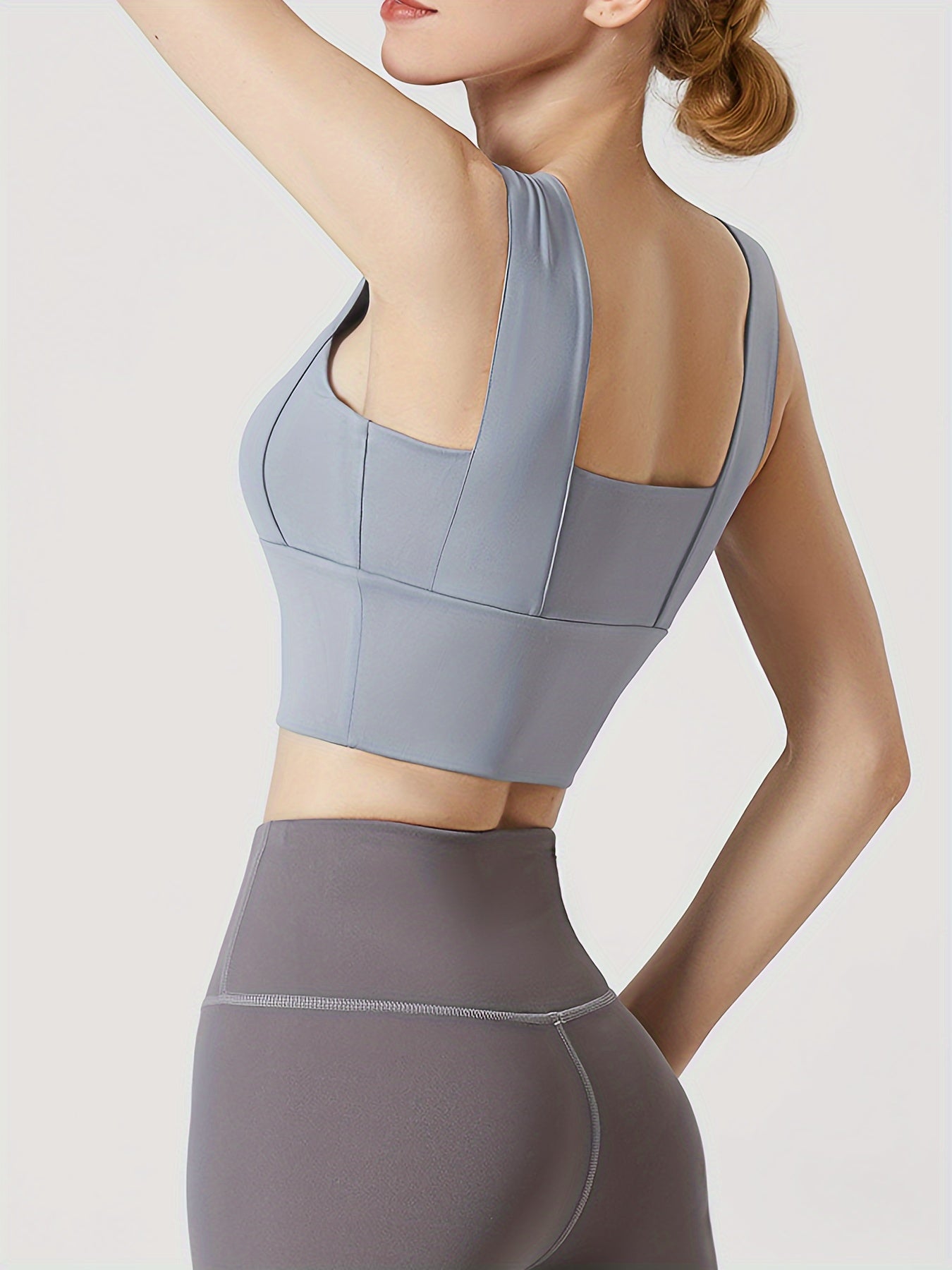 Wide Strap Sports Bra High Stretch Running Yoga Crop Top