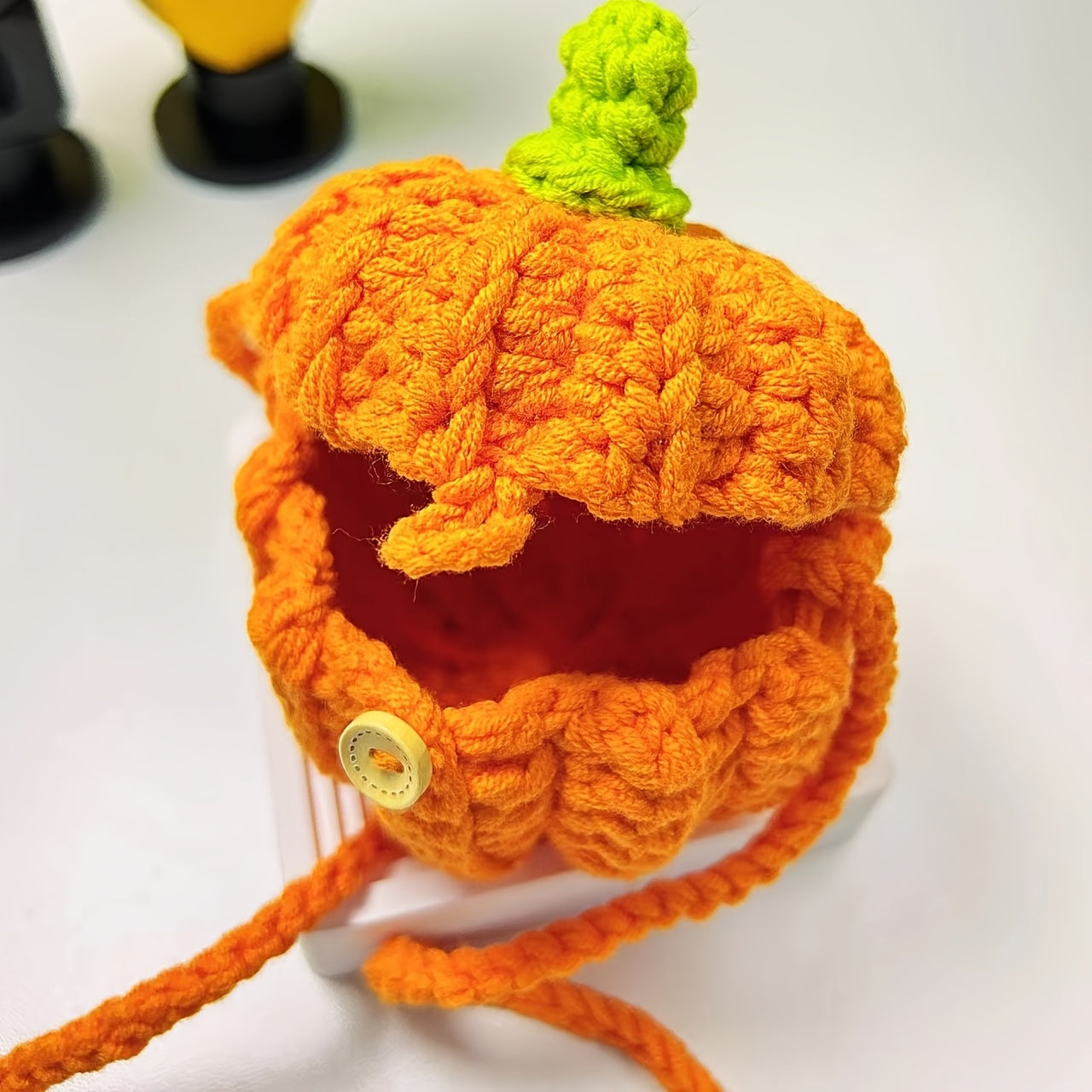 Kids Pumpkin Crochet Bag Small Coin Purse For Halloween