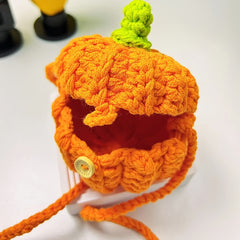 Kids Pumpkin Crochet Bag Small Coin Purse For Halloween