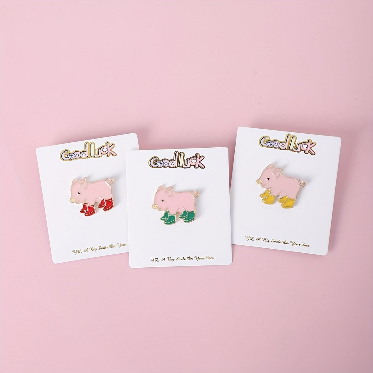 Pig Rain Boots Brooch for Girls Cartoon Alloy Pin