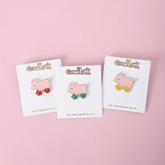 Pig Rain Boots Brooch for Girls Cartoon Alloy Pin