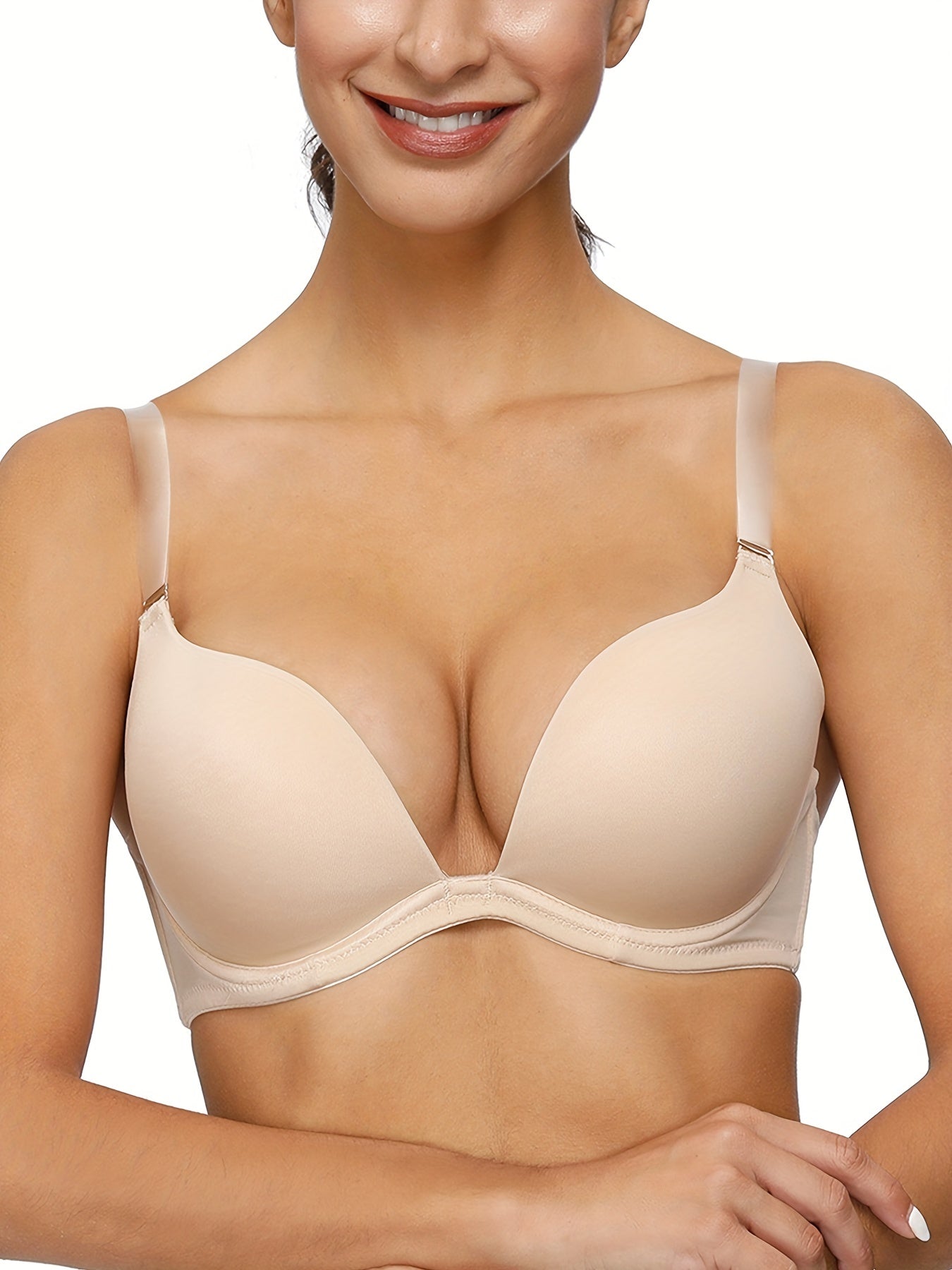 Solid Plunge Bra Women's T Shirt Lingerie
