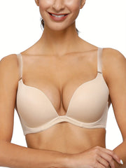 Solid Plunge Bra Women's T Shirt Lingerie
