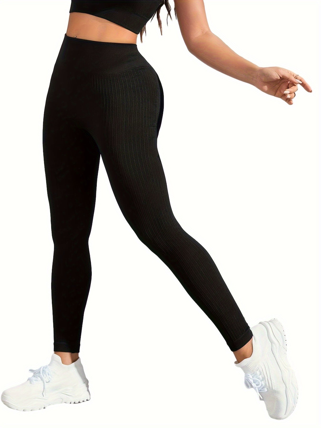 Solid Yoga Pants Stretch Running Leggings Women's Activewear