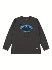 Veidorn Creative Letter Print Men's Long Sleeve Active Tee
