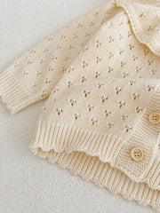 Girls' Ruffle Collar Button Sweater Coat for Fall Winter