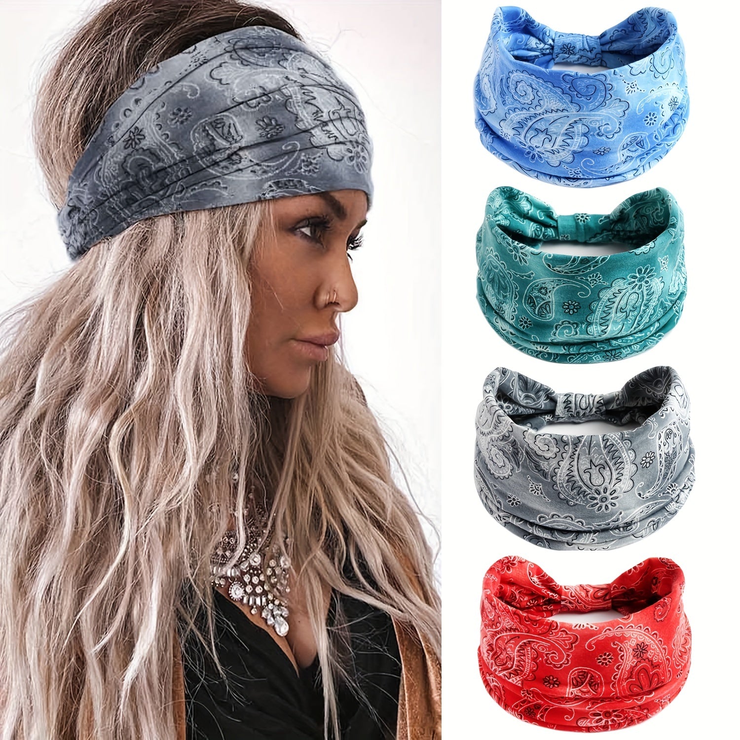Retro Paisley Pattern Headband Boho Style Hair Band