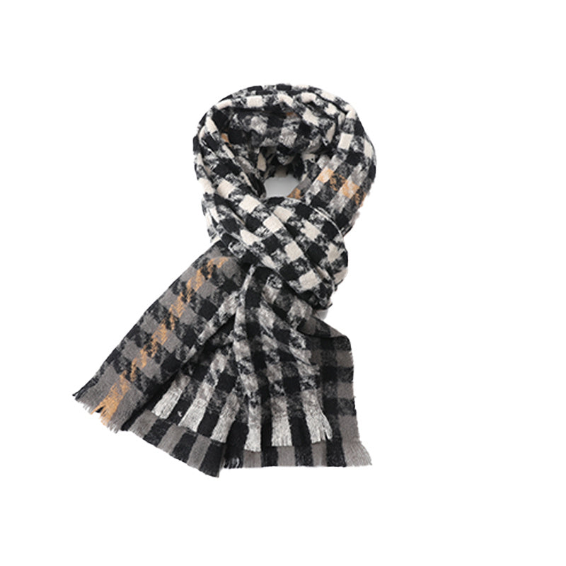 Winter Thermal Plaid Scarf Shawl Cold Weather Scarves & Wraps For Women