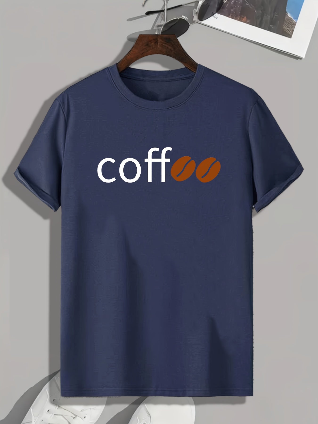 Coffee Print Men's Graphic T shirt Casual Comfy Tees For Summer