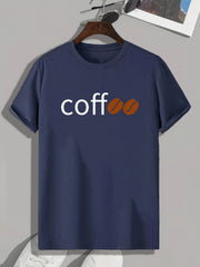 Coffee Print Men's Graphic T shirt Casual Comfy Tees For Summer
