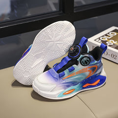 Boys' Basketball Shoes with Rotating Buckle Soft Sole