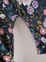 Floral Print Bell Sleeve Kaftan Cover Up Dress