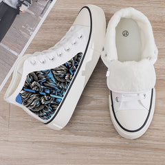 Animal Print Plush Lined Chunky Sneakers