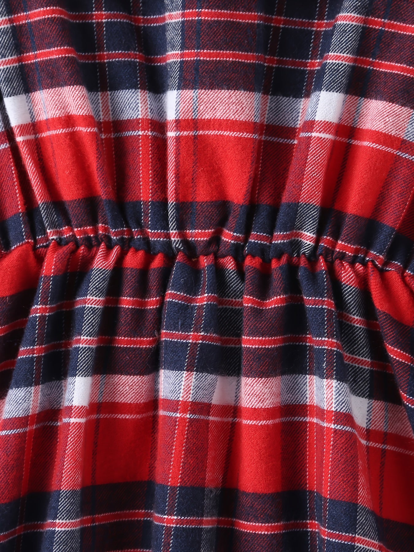 Girls Red Plaid Pleated Dress for Christmas