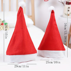 9pcs Christmas Hat Unisex Santa Hat Holiday Party Supplies Soft Felt Thickened