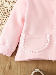 Baby Girl Kitten Print Doll Collar Baseball Coat