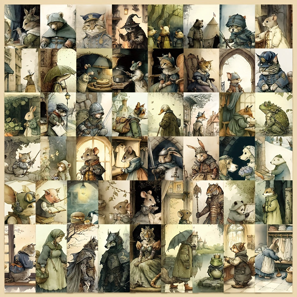 50pcs Fairy Tale Animal Series Stickers for DIY, Gift, Guitar, Laptop, Helmet