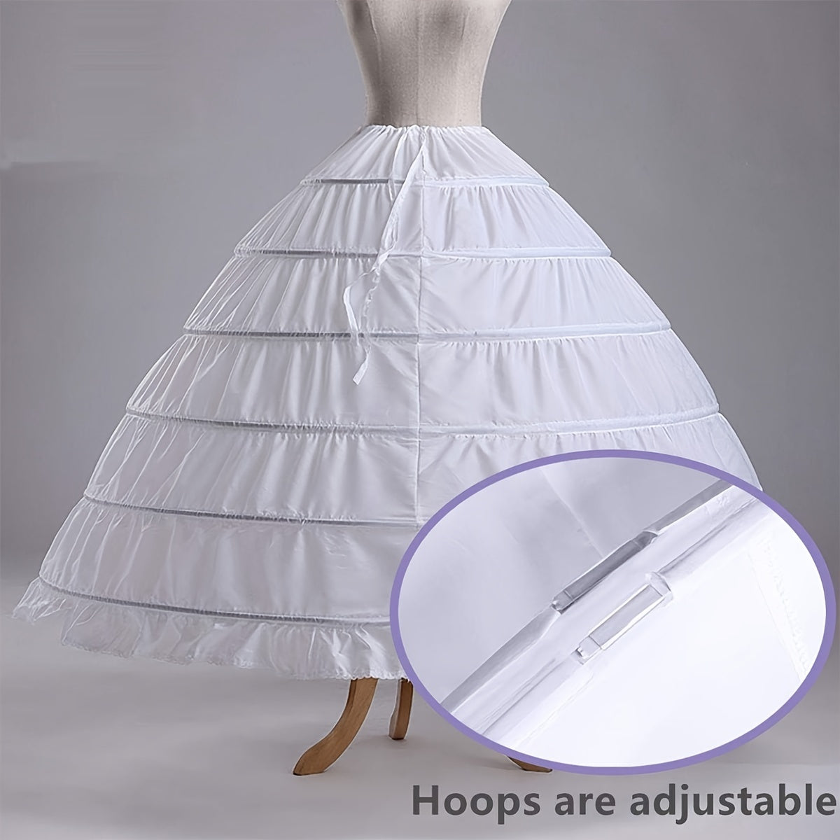 6-Steel Ring Wedding Dress Petticoat for Volume and Silhouette Enhancement