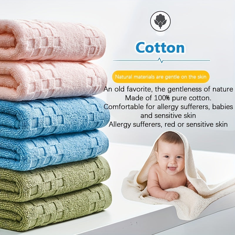 6pcs Fluffy Cotton Face Towel Quick Drying Soft Bath Towel Home Hotel