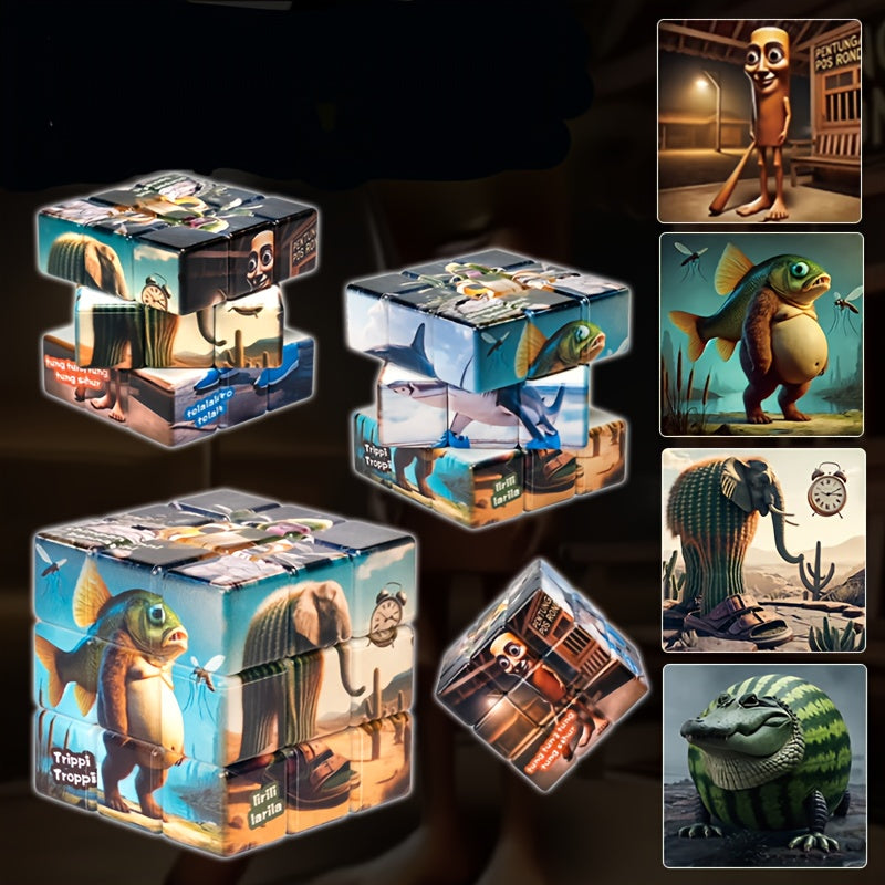 1pc Exotic Style Fun Magic Cube Unique Illustration Durable and Playable