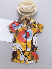 2pcs Toddler Girls Flowers Graphic Pajama Set