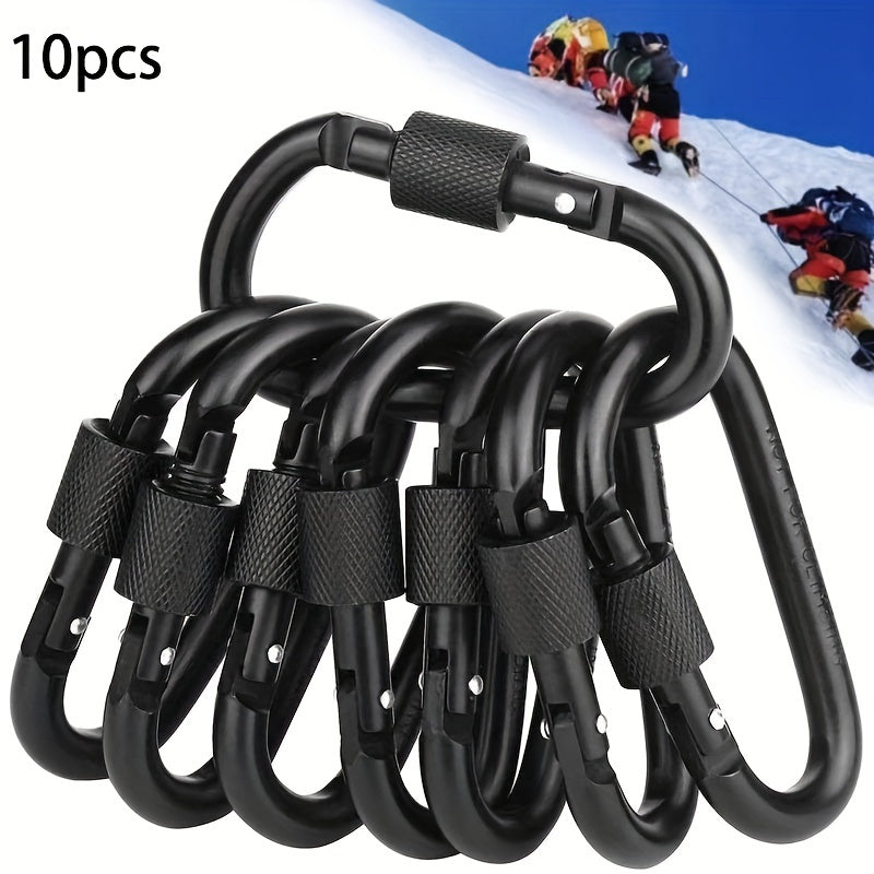 10pcs Aluminum D Ring Buckle for Camping Hiking Fishing