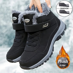 Girl's Solid Snow Boots Cozy Ankle Boots Plush Outdoor Hiking Shoes