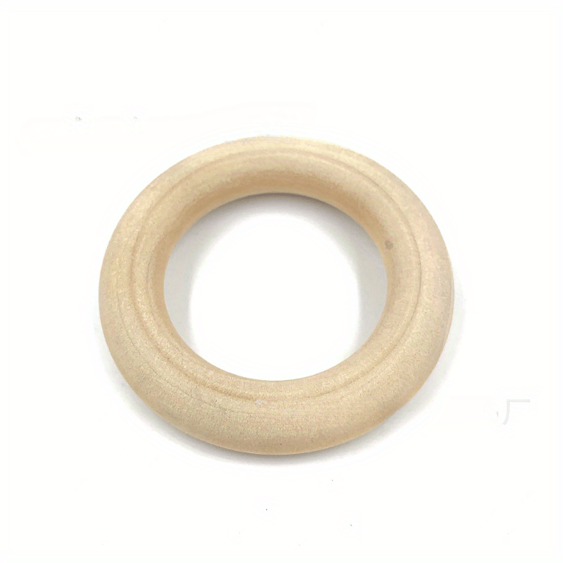 20pcs 70mm Natural Wooden Rings for DIY Crafts & Jewelry Making