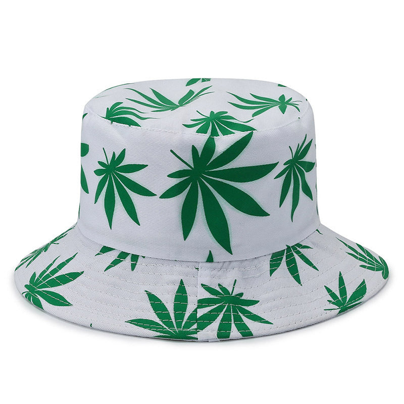 Maple Leaf Print Fisherman's Hat Sun Visor Large Eaves Hat