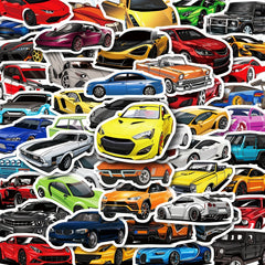 50pcs Sports Car Racing Waterproof Stickers for Water Bottle Laptop Decal