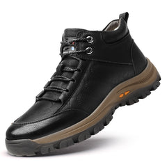 Men's Fuzz-lined Hiking Boots Lace-up Casual Walking Shoes